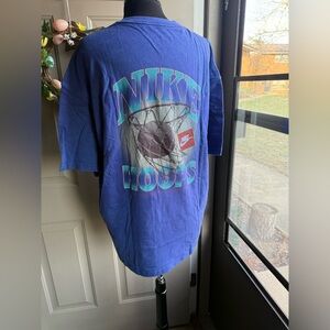 NWT Nike Hoops blue washed loose t-shirt, size XL